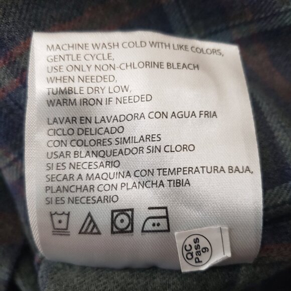 NWT Weatherproof Mens M Flannel Tea Leaf Green Plaid Button Up - Picture 6 of 10